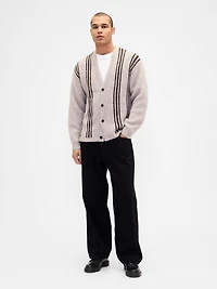 Fuzzy Relaxed Crop Cardigan Sweater