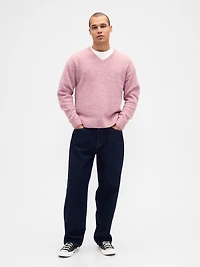 Relaxed V-Neck Crop Sweater