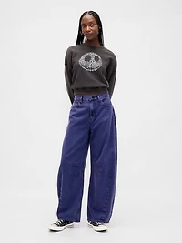 Gap × Disney Tim Burton’s The Nightmare Before Christmas Mid Rise UltraSoft Barrel Jeans