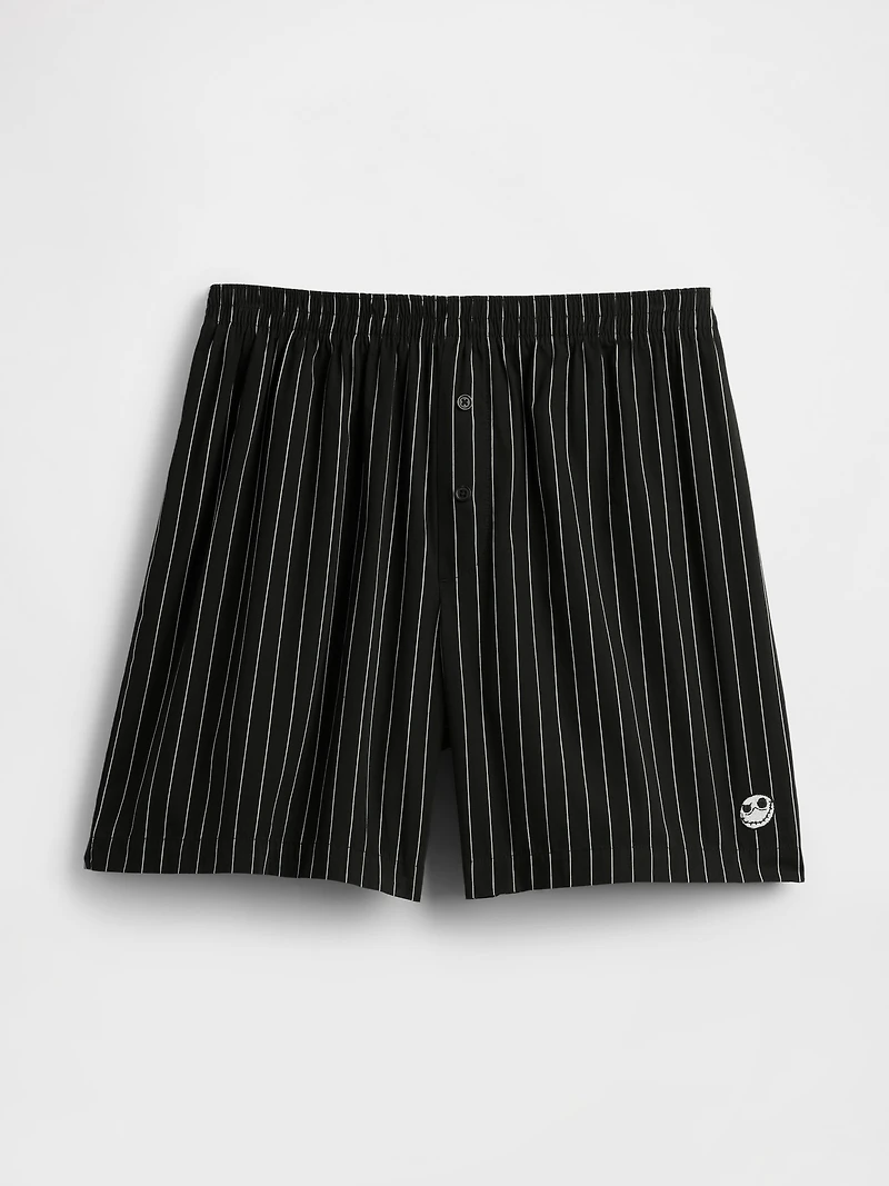 Gap × Disney Tim Burton’s The Nightmare Before Christmas Adult Organic Cotton Stripe Skull Boxers