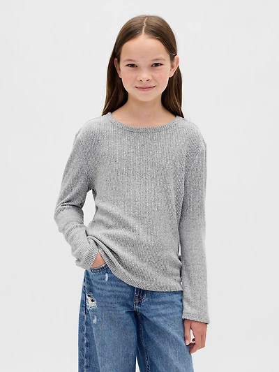 Kids Softspun Rib Side-Tie Sweater Top