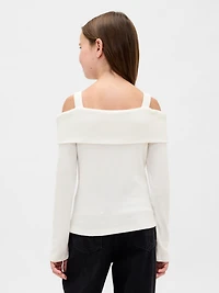 Kids Softspun Rib Off-Shoulder Sweater Top