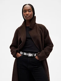 Leather Snake Print Belt