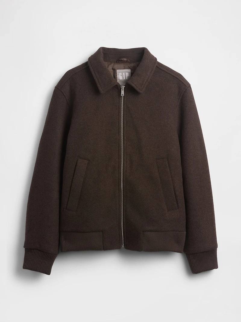 Wool-Blend Bomber Jacket