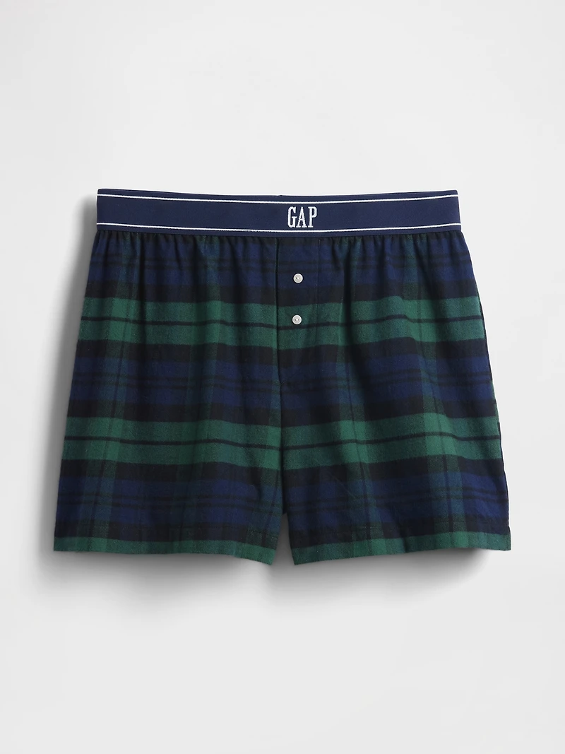 Logo Flannel Boxer Shorts