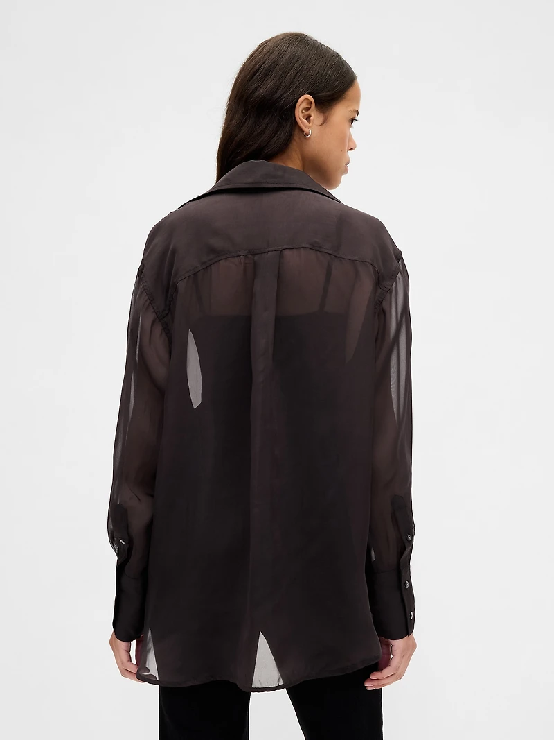 Sheer Organza Big Shirt