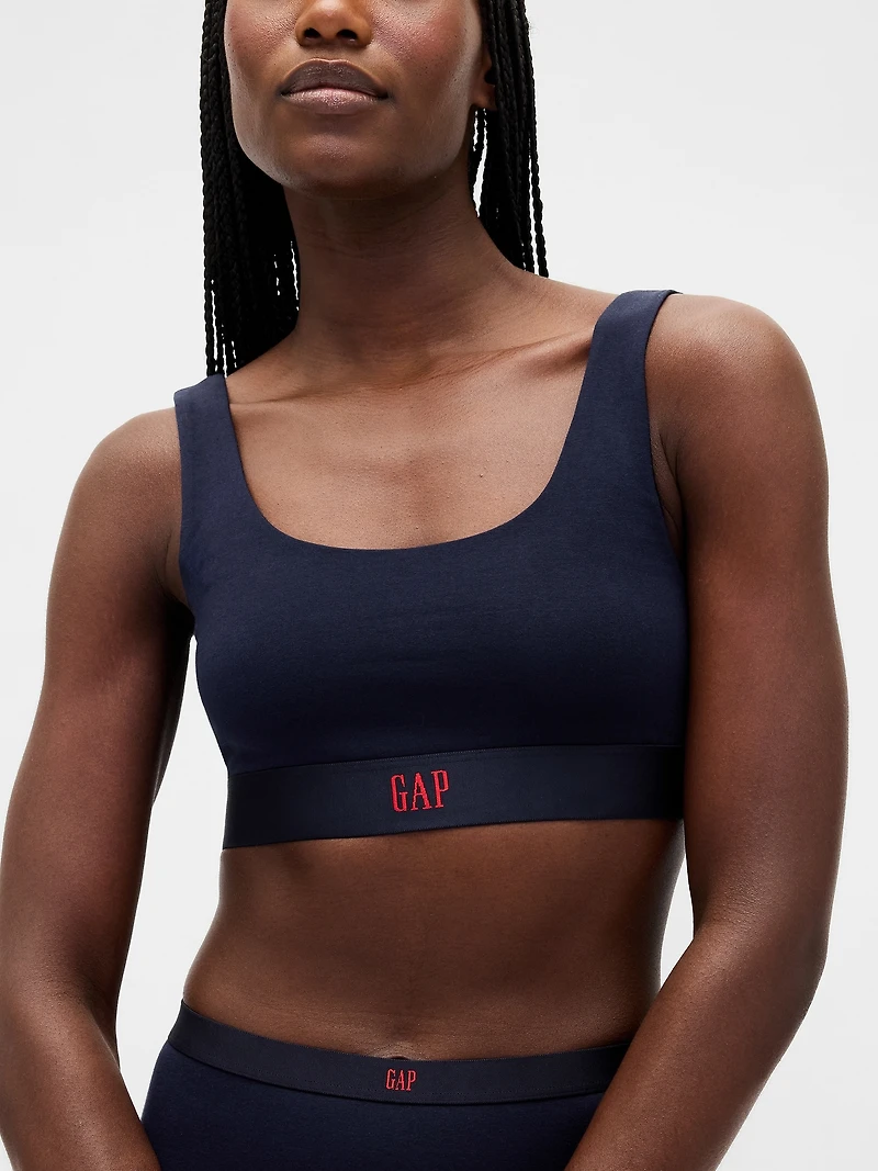 Organic Stretch Cotton Gap Logo Bralette