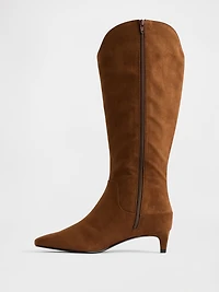 Kitten Heel Pointy Knee High Boots