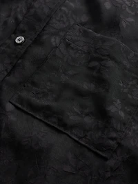 Sheer Straight-Hem Crop Shirt