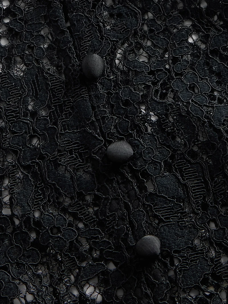 Lace Button-Front Top