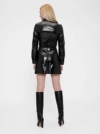 GapStudio Vegan Patent Leather Mini Skirt