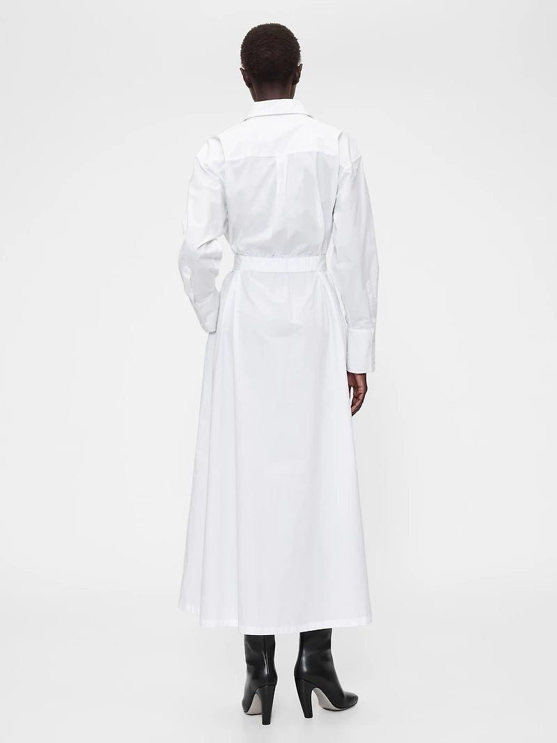 GapStudio Poplin Belted Maxi Shirtdress