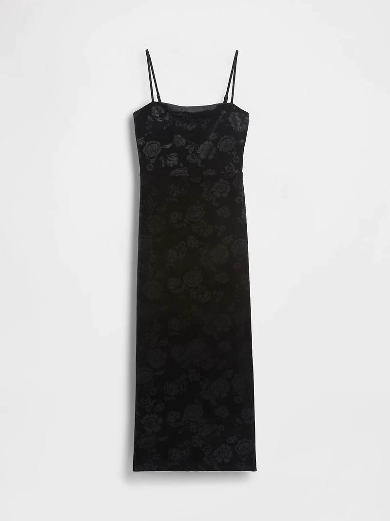 Velvet Square-Neck Maxi Dress