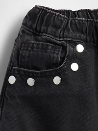 Kids High Rise Studded Easy Barrel Jeans