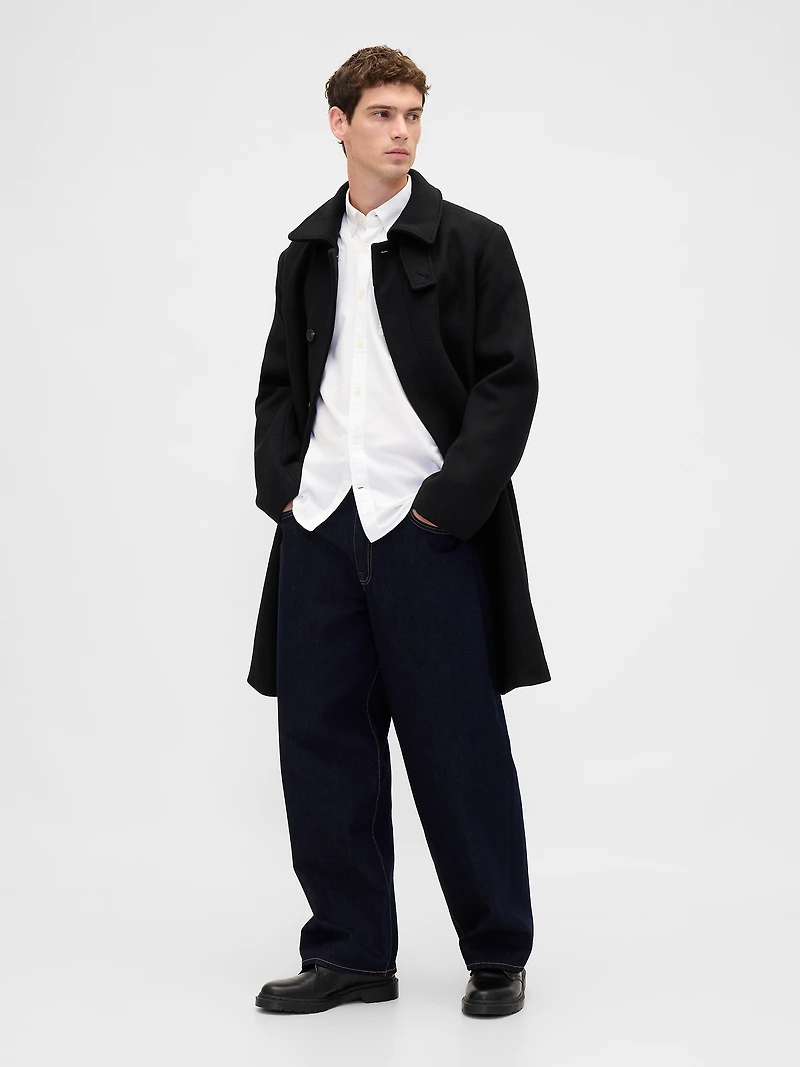 Wool-Blend Car Coat
