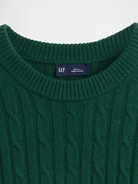 CashSoft Cable-Knit Crewneck Sweater