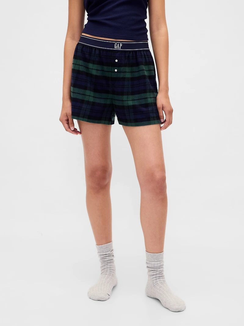 Logo Flannel Boxer Shorts