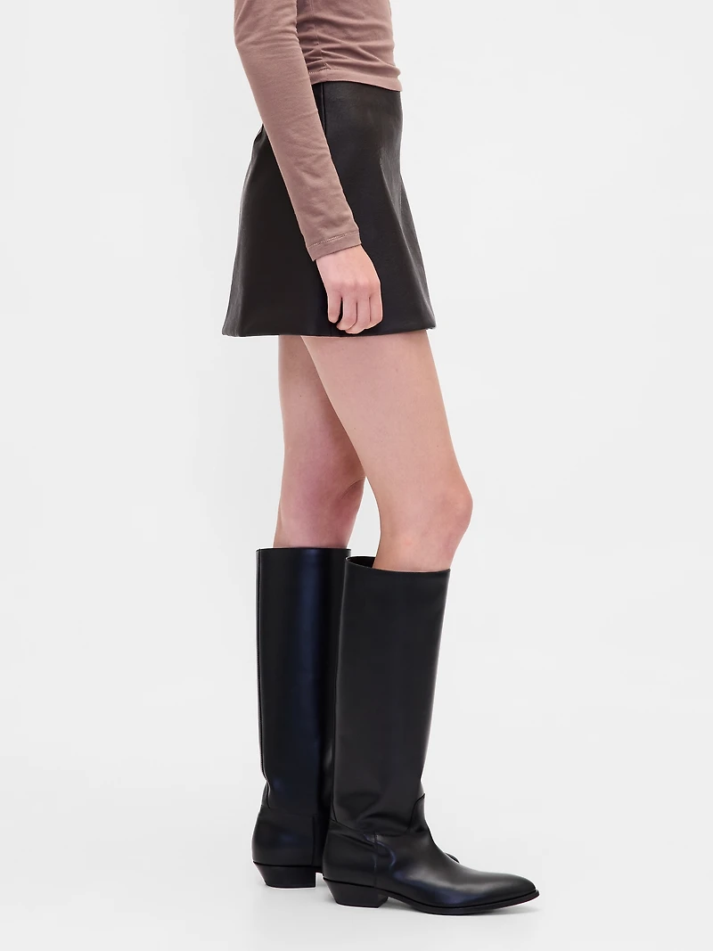 Vegan Leather Mini Skort
