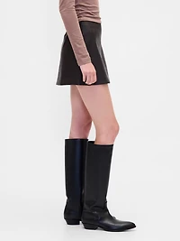 Vegan Leather Mini Skort