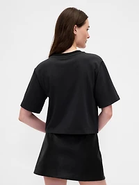 Heavyweight Jewel-Neck Crop T-Shirt