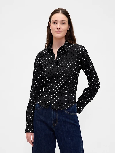 Organic Cotton Fitted Crop Shirt