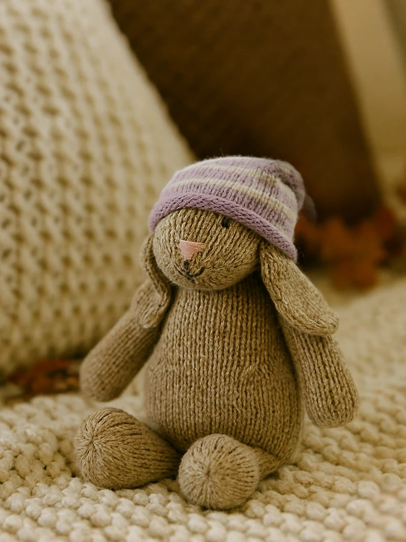 Brown Bunny in Slouch Hat Knit Toy