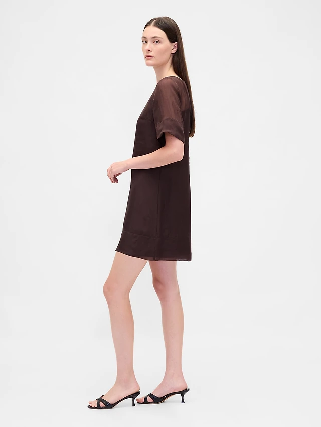 bhldn sophia high neck bow tie organza mini dress BHLDN Sophia High-Neck Bow-Tie Organza Mini Dress