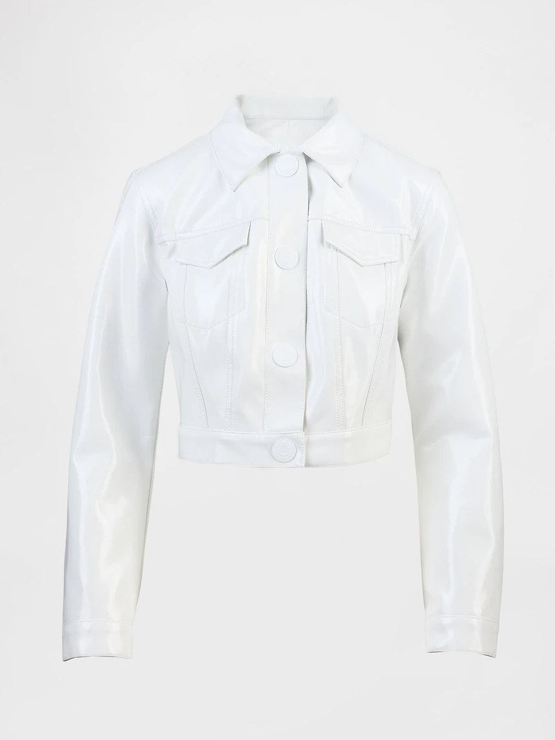 GapStudio Vegan Patent Leather Crop Jacket