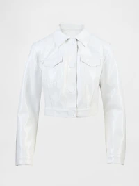 GapStudio Vegan Patent Leather Crop Jacket