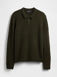 Merino Wool-Blend Polo Sweater