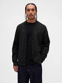 Fuzzy Relaxed Crop Cardigan Sweater