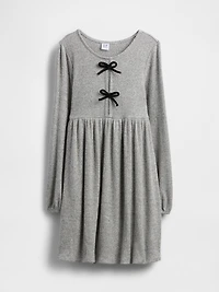 Kids Softspun Rib Bow-Front Dress