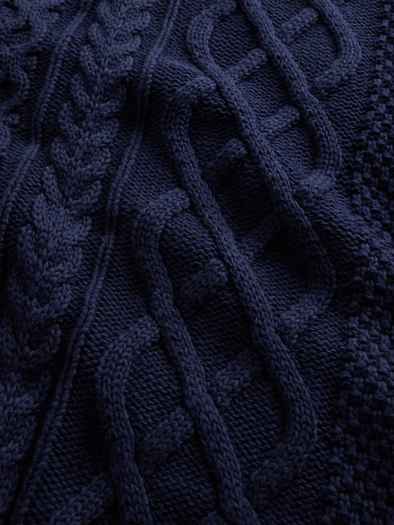 100% Cotton Oversized Cable-Knit Sweater
