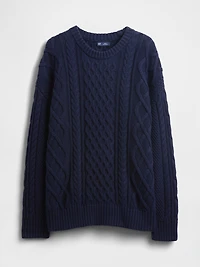 100% Cotton Oversized Cable-Knit Sweater