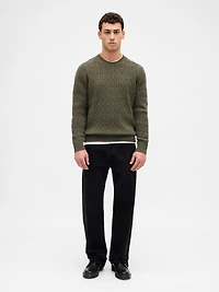 Merino Wool-Blend Cable-Knit Sweater