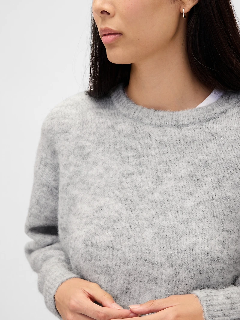 Fuzzy Oversized Crewneck Sweater