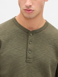 Double-Knit Henley T-Shirt