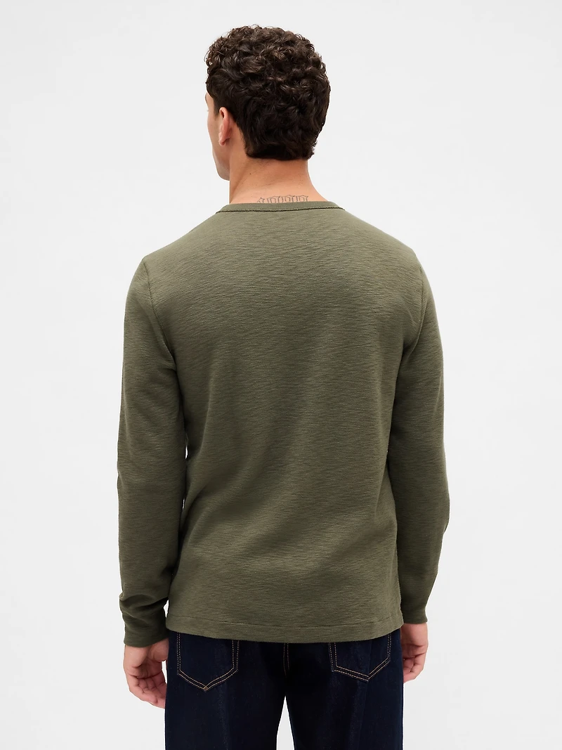 Double-Knit Henley T-Shirt