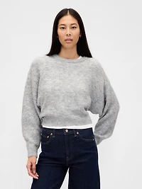 Fuzzy Oversized Crewneck Sweater
