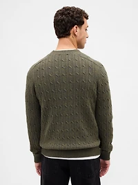 Merino Wool-Blend Cable-Knit Sweater