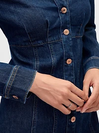 Denim Pleated Mini Dress