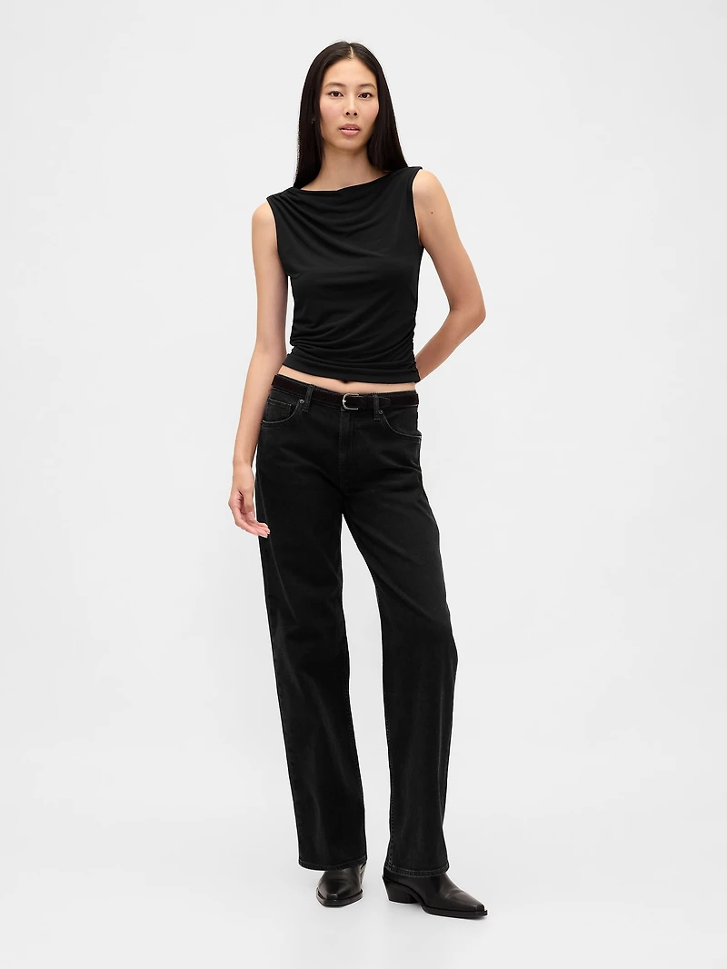 Ruched Boatneck Top