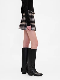 Wool-Blend Pleated Mini Skort
