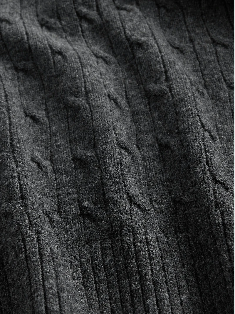 Merino Wool-Blend Cable-Knit Sweater