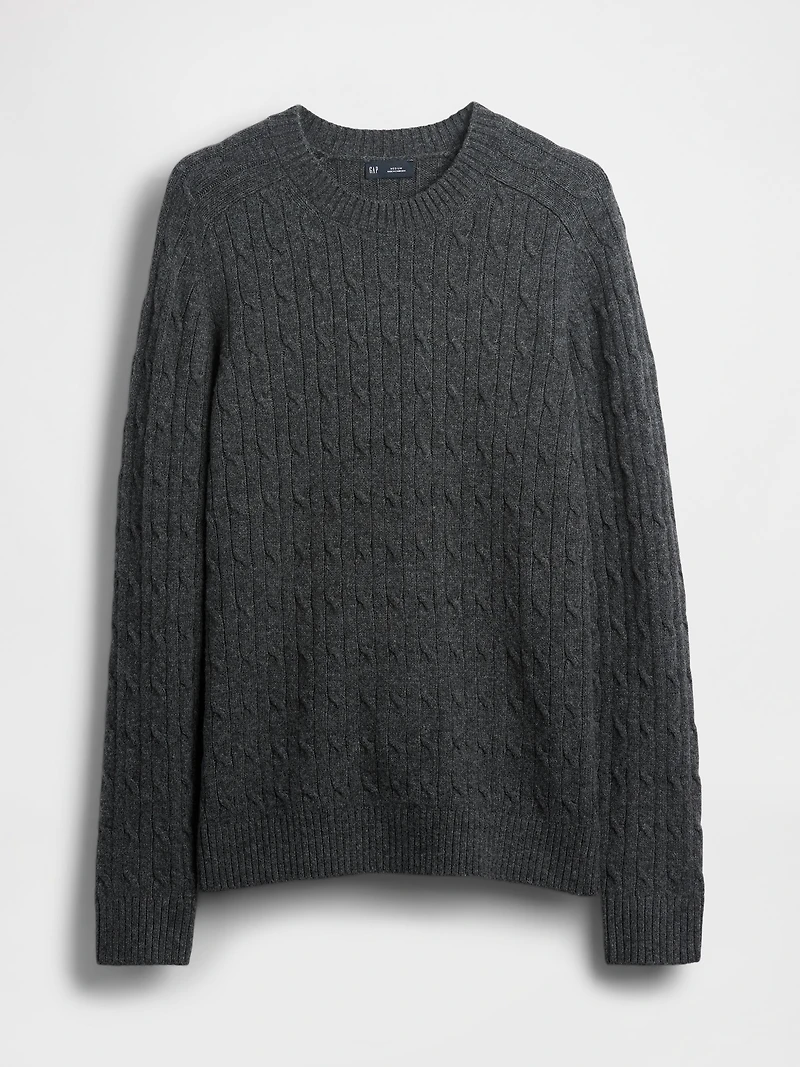 Merino Wool-Blend Cable-Knit Sweater