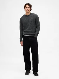 Merino Wool-Blend Cable-Knit Sweater