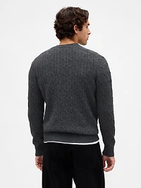 Merino Wool-Blend Cable-Knit Sweater