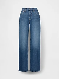 Mid Rise Relaxed Straight Jeans