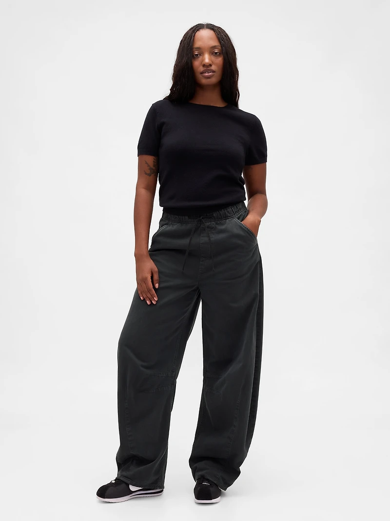 Mid Rise Twill Easy Horseshoe Pants