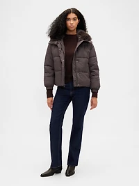 Faux Fur-Trim Puffer Jacket